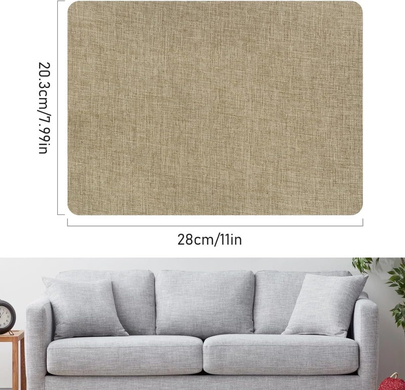 EMORBALS 2Pcs 8 * 11Inch Couch Patches Repair Fabric, Self-Adhesive Couch Repair Patch with Strong Glue, Repair Patch for Sofa, Tote Bags, Car Seats, Furniture,Etc(Khaki-2) - Image 2